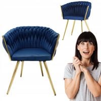 Krzesło ozdobne Tilo granatowy fotel wolnostojący welwet Family Meble