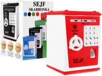 Sejf Skarbonka Dla Dzieci 3+ Czerwony Oszczędzanie Pieniędzy + Nauka