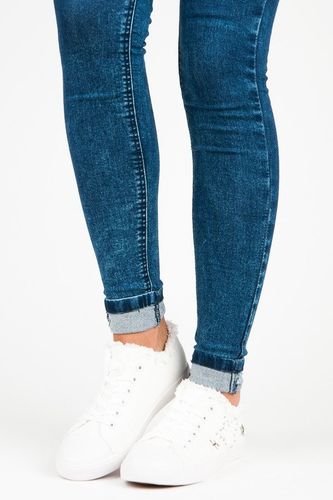 BIAŁE MATERIAŁOWE TRAMPKI Rozmiar - 37 na Arena.pl