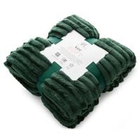 Koc mikroflano SOFT 200x220 ciemnozielony 300gsm