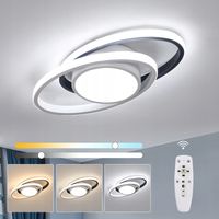 LAMPA SUFITOWA LED PLAFON BIAŁY+CZARNA OKRĄGŁY DO SALONU 3000K-6500K 39W