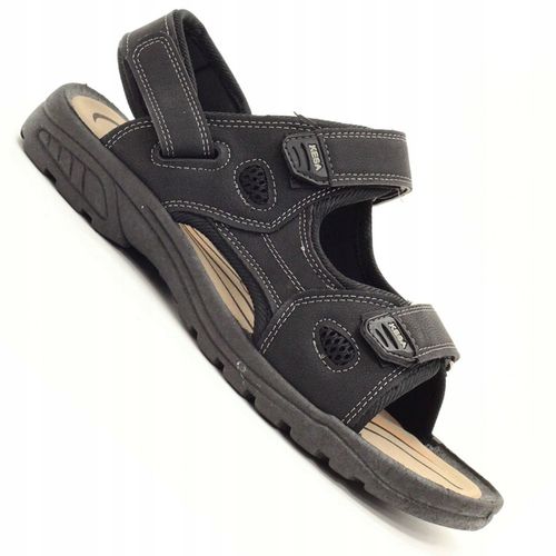 SANDAŁY MĘSKIE CZARNE SPORTOWE REGULACJA NA RZEP na Arena.pl