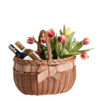 Wiklinowy Kosz na Zakupy w Kolorze Naturalnym 38x28 H 24/36 cm uniwersalny