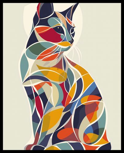 Plakat 40x50cm Kalejdoskopowy Kot na Arena.pl