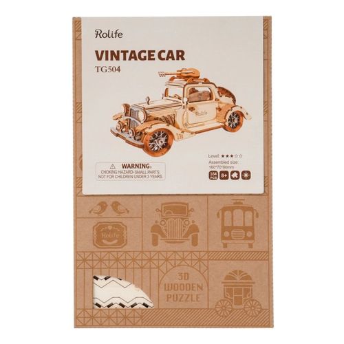 ROBOTIME Puzzle Drewniane 3D Retro Zabytkowe Klasyczne Auto Samochód na Arena.pl