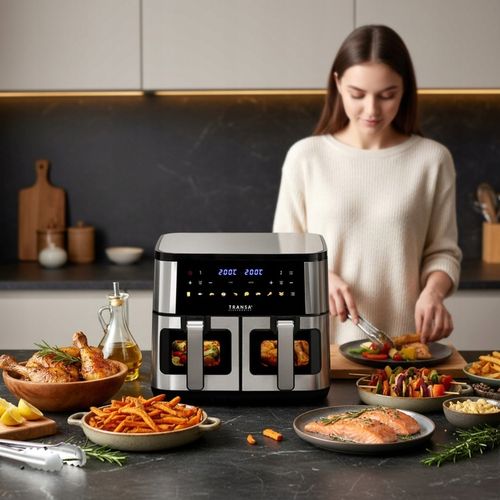 FRYTKOWNICA BEZTŁUSZCZOWA DWUKOMOROWA PODWÓJNA 9 PROGRAMÓW LED 9L na Arena.pl