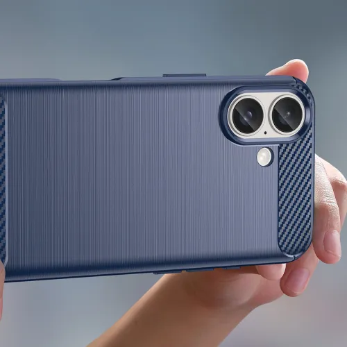 etui silikonowe carbon case do iphone 16 - niebieskie na Arena.pl