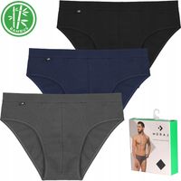 SLIPY MĘSKIE MAJTKI BAMBUSOWE GŁADKIE MORAJ KOLOROWE 3 SZT ZESTAW - 3XL