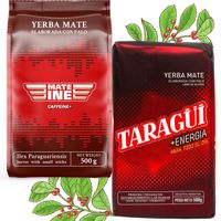 Zestaw Mocy Yerba Mate Taragui Energia Mateine Caffeine + 1kg 2x 500g