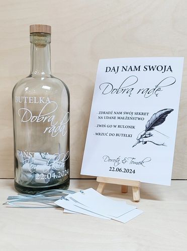 Księga Gości Butelka LIST W BUTELCE Wesele Ślub Chrzest Komunia z GRAWEREM na Arena.pl
