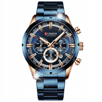 ZEGAREK MĘSKI CURREN KLASYCZNY ELEGANCKI KWARCOWY CHRONOGRAF DATOWNIK