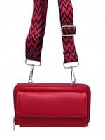 Torebka listonoszka portfel etui na telefon pasek BOHO czerwony LDA010