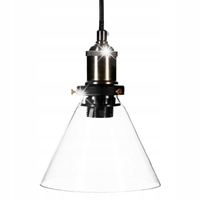 LAMPA SUFITOWA SZKLANY PRZEZROCZYSTY KLOSZ 18x23cm