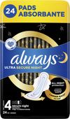 ALWAYS ULTRA SECURE NIGHT PODPASKI HIGIENICZNE ZAPACHOWE NIGHT 24 SZT