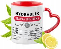 Kubek Czerwony Z Uszkiem W Kształcie Serca Dla Hydraulika Na Prezent