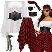 STRÓJ PRZEBRANIE PIRATKI PANI PIRATKA DAMSKI NA HALLOWEEN L XL 170 176