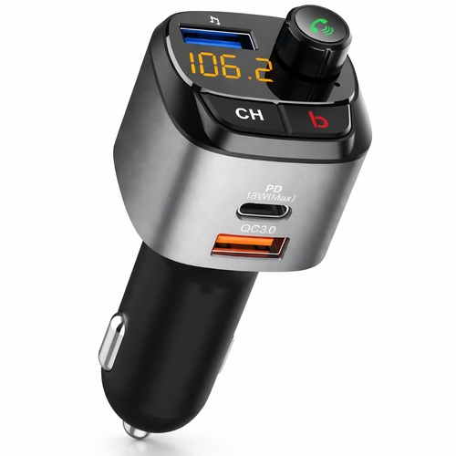 Transmiter Samochodowy FM Ładowarka 36W QC 3.0 Typ C Bluetooth na Arena.pl