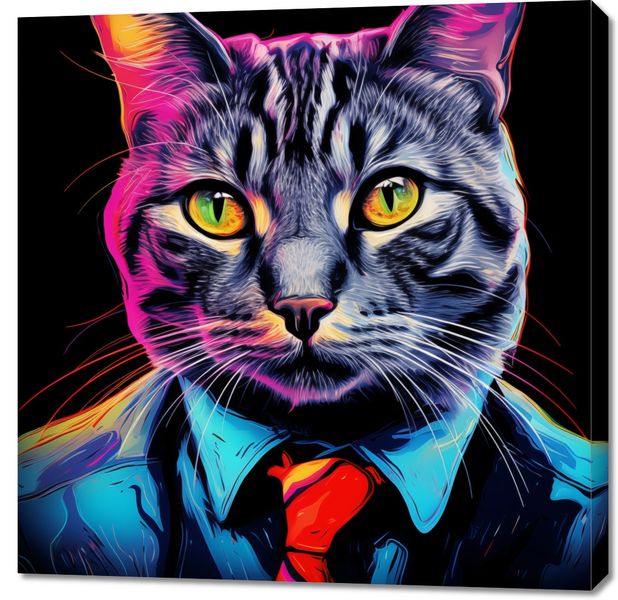 Obraz 90x90cm Kolorowy Bizneskot zdjęcie 1