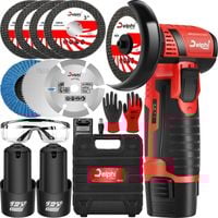 SZLIFIERKA KĄTOWA AKUMULATOROWA BEZSZCZOTKOWA MINI GUMÓWKA 2x AKU 7x