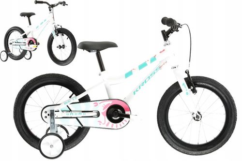 Rower dziecięcy 16" KROSS Mini 3.0 biały seledynowy R24 na Arena.pl