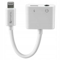 KABEL 4SMARTS SPLITTER LIGHTNING 3.5MM AUX BIAŁY DO IPHONE I IPAD