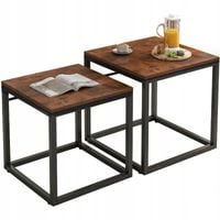 Stolik kawowy ława stół zestaw stolików 2w1 loft retro brąz rustykalny