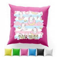 POSZEWKA Z NADRUKIEM BAWEŁNIANA 40x40CM - JEDNOROŻEC UNICORN TĘCZA RAINBOW