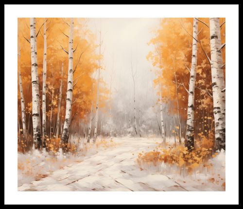 Plakat 60x50cm Jesienne Brzozy na Arena.pl