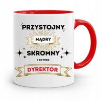 Dla Dyrektora Kubek Czerwony Przystojny Mądry Z Nadrukiem Ze Zdjęciem