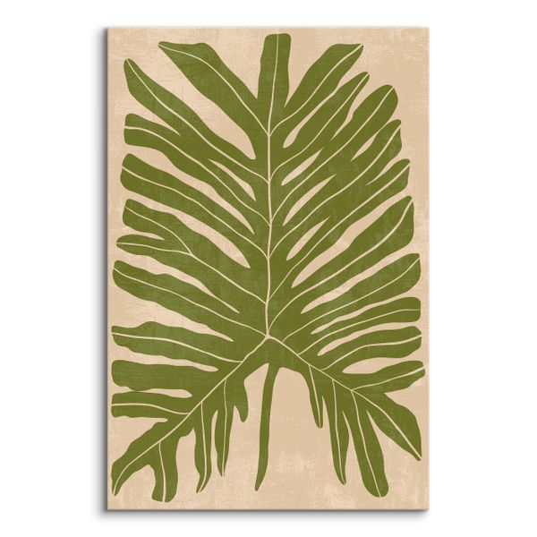 Obraz Canvas Do Salonu Geometryczny Liść Abstrakcja Styl Boho 60cm x 90cm zdjęcie 2