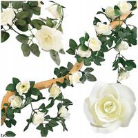 Girlanda z Listkami i Różami Elegancka Dekoracja Na Ślub Komunię 220cm