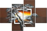 140CM 70 OBRAZ DRZEWO TLE ZACHODZĄCEGO SŁOŃCA ŚCIENNY