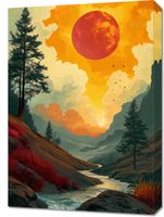 Obraz 50x70cm Dzika Rzeka Zmierzchem