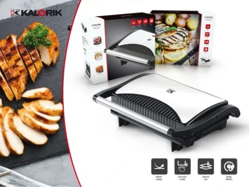 GRILL do kanapek MIĘSA RYBY PANINI OPIEKACZ 700W NON STICK KOMPAKTOWY MOCNY na Arena.pl