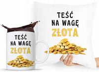 Zestaw Poduszka + Kubek Prezent Dla Teścia Taty Z Nadrukiem Ze Zdjęciem