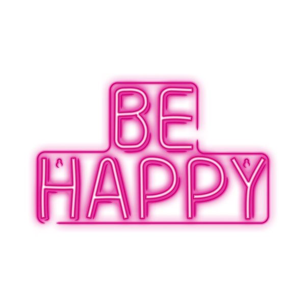 Neon PLEXI LED BE HAPPY róż NNE10 Neolia zdjęcie 1