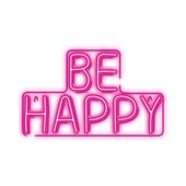 Neon PLEXI LED BE HAPPY róż NNE10 Neolia