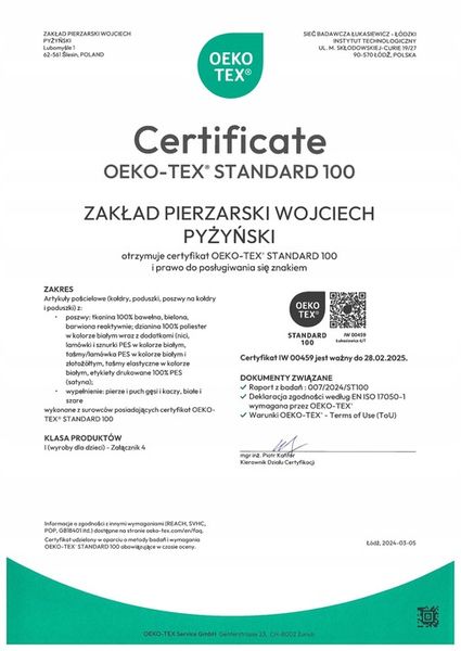 Poduszka z pierza 70x80 2 kg 3 KOLORY zdjęcie 3