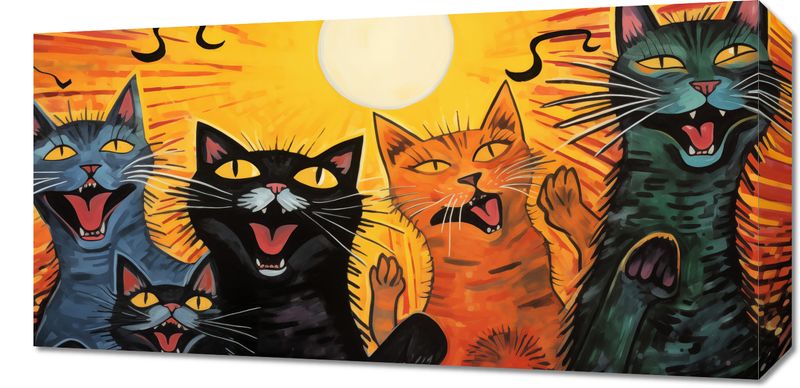 Obraz 60x30cm Kocie Koncertowanie zdjęcie 1