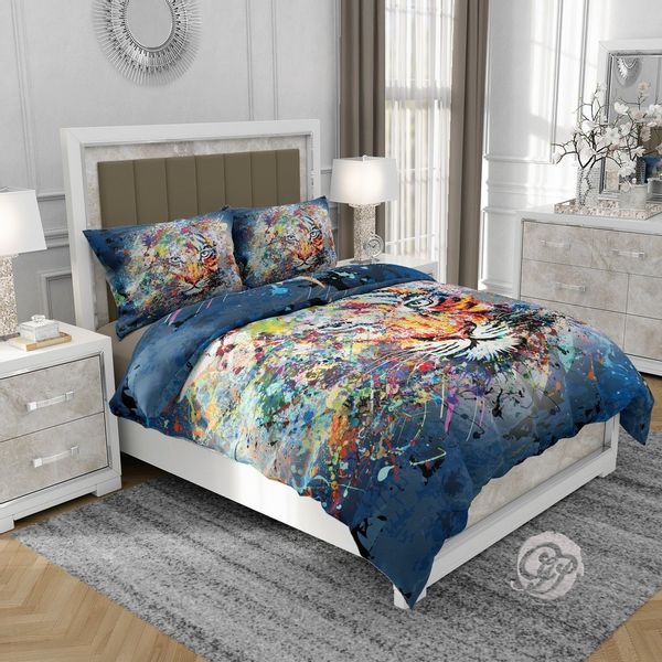 Pościel 3D bawełna satyna 160x200cm MALOWANY TYGRYS zdjęcie 2