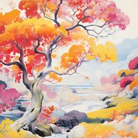 Plakat 80x80cm Roztańczony Krajobraz