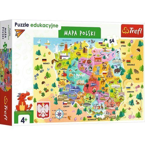 TREFL Puzzle Edukacyjne Mapa Polski na Arena.pl