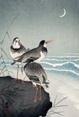 Plakat 67,5x100cm Snipes at the Shore, Koson Japoński Vintage do Salonu