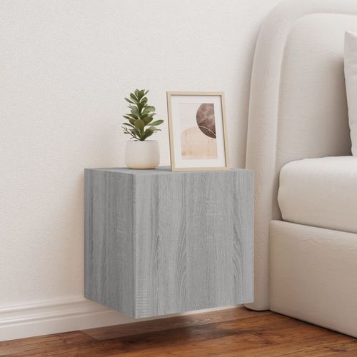 Ścienna szafka TV z LED, szary dąb sonoma, 40,5x35x40 cm na Arena.pl