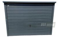 GARAŻ BLASZANY 3m x 6m poziom - spad tył - Brama uchylna - antracyt grafit - dodatkowe drzwi BOX116 3x6