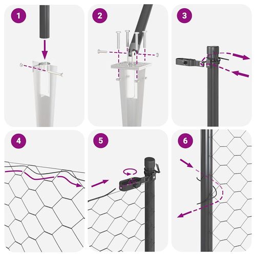 Ogrodzenie z słupkami Szary 1.2 x 100 m Stal pokryta PCV na Arena.pl