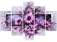 105CM 150CM OBRAZ 5 ELEM SŁONECZNIKI FIOLECIE DRUK