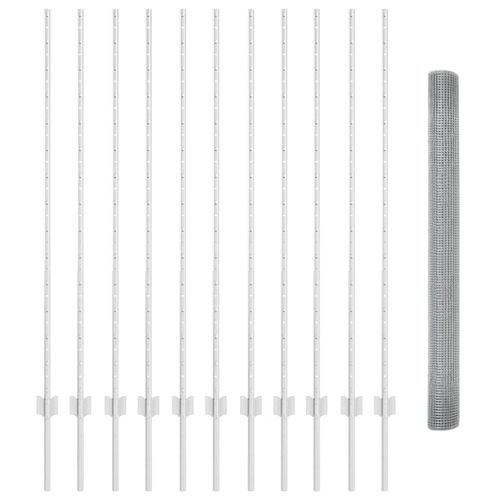 Ogrodzenie z słupkami Srebrny 1.4 x 25 m Stal na Arena.pl