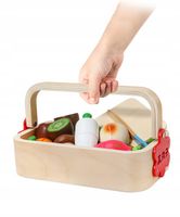 DREWNIANE ŚNIADANIE CIASTKA DO KROJENIA CIĘCIA NA MAGNES W SKRZYNCE ZESTAW