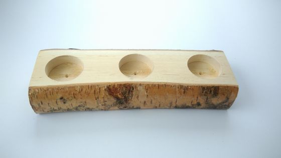 Lakierowany świecznik drewiany Brzoza - BETULO49